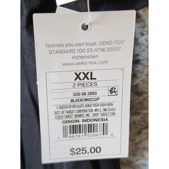 NEW Auden Women's 2-Piece Cloud Knit Pajama Button Top/Shorts Set Black Size XXL - Picture 9 of 16